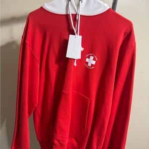 Red and White Lifeguard Hoodie